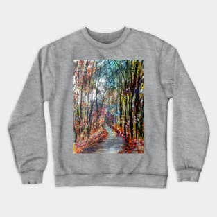 Inviting Autumn Woodland Lane Crewneck Sweatshirt